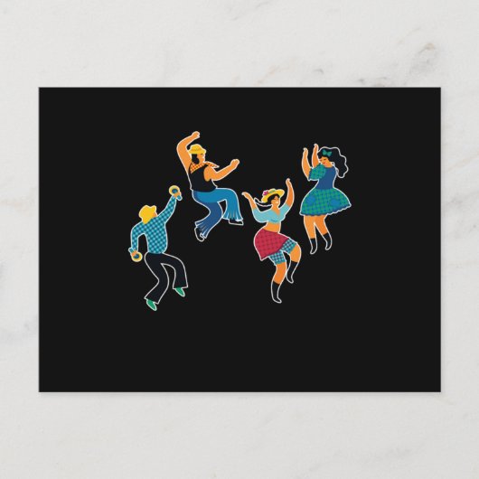 Line Dance Line Tänzer Line Tanzen Country Geschen Postkarte (Vorderseite)