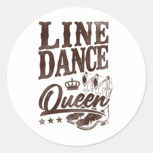 Line Dance Teacher Queen Line Dance Queen Runder Aufkleber