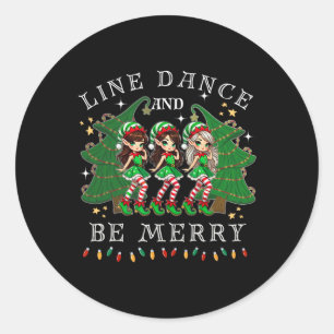 Line Dance und sei froh Weihnachten Elf tanzen Hol Runder Aufkleber