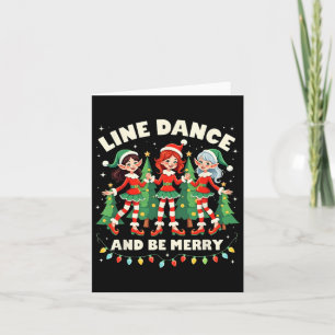 Line Dance und seien Sie frohe Weihnachten Niedlic Karte