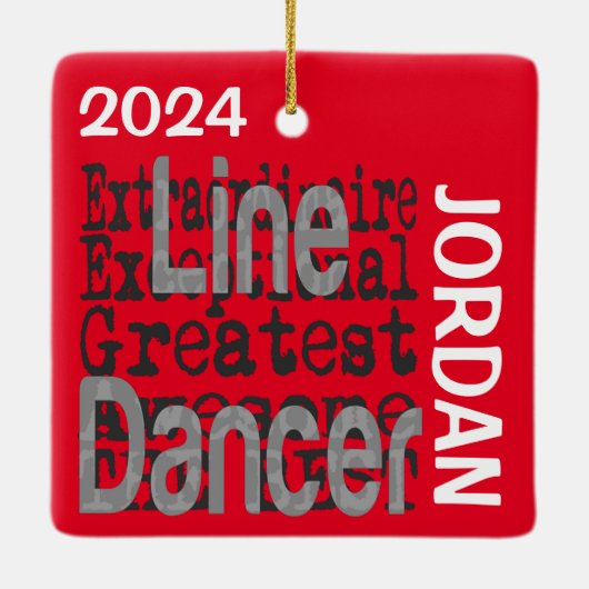Line Dancer Extraordinaire CUSTOM Keramikornament (Rückseite)