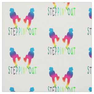 Line Dancer Steppin' Out Neon Rainbow Fabric Stoff
