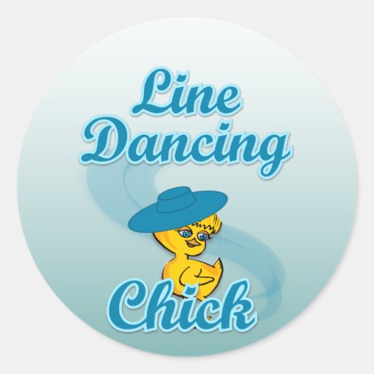 Line Dancing Chick #3 Runder Aufkleber (Vorderseite)