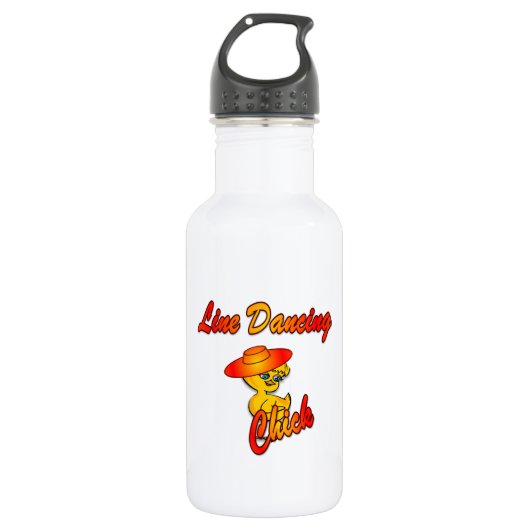 Line Dancing Chick #5 Edelstahlflasche (Vorderseite)
