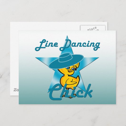 Line Dancing Chick #7 Postkarte (Vorne/Hinten)