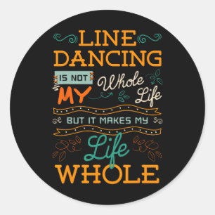 Line Dancing Choreografy Dance Teacher Group Dan Runder Aufkleber