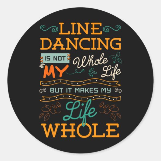 Line Dancing Choreografy Dance Teacher Group Dan Runder Aufkleber (Vorderseite)