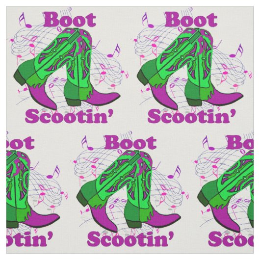 Line Dancing Country Dance Cowboy Boot Scootin" Stoff (Muster)