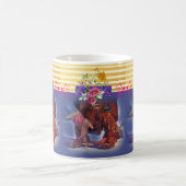 Line Dancing Country Strip Gelbe blaue Tasse (Mittel)