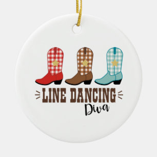 Line Dancing Diva Keramik Ornament