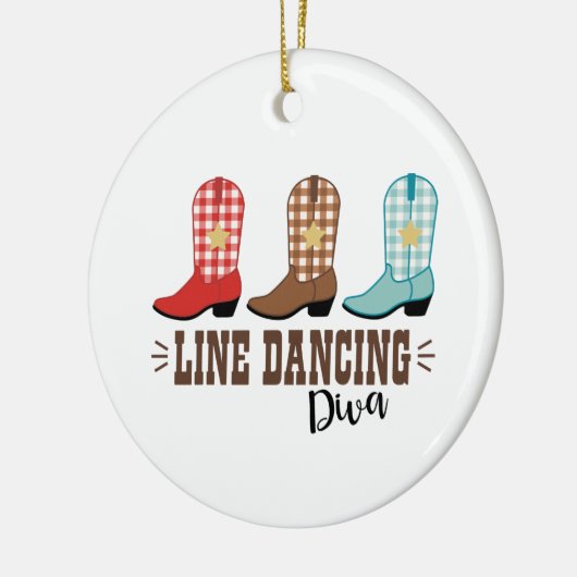 Line Dancing Diva Keramik Ornament (Links)
