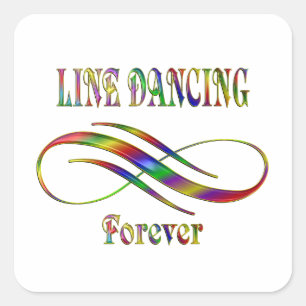 Line Dancing Forever Quadratischer Aufkleber