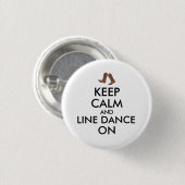 Line Dancing Geschenk Behalten Calm Dancer Cowboy Button (Vorne & Hinten)