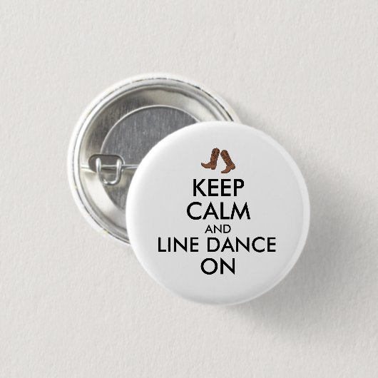 Line Dancing Geschenk Behalten Calm Dancer Cowboy Button (Vorne & Hinten)