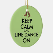 Line Dancing Geschenk Behalten Calm Dancer Cowboy  Keramik Ornament (Rechts)