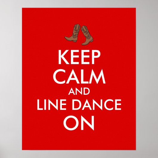 Line Dancing Geschenk Behalten Calm Dancer Cowboy Poster (Vorne)