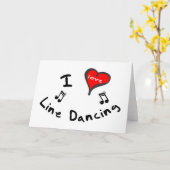Line Dancing Gifts - I Heart Line Dancing Karte (Gelbe Blume)