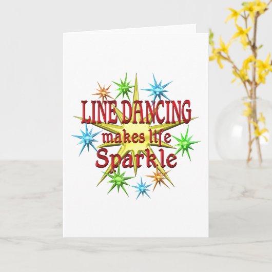 Line Dancing Glitzern Karte (Gelbe Blume)
