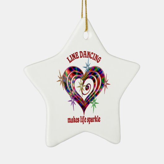 Line Dancing Glitzern Keramik Ornament (Rechts)