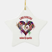 Line Dancing Glitzern Keramik Ornament (Vorne)