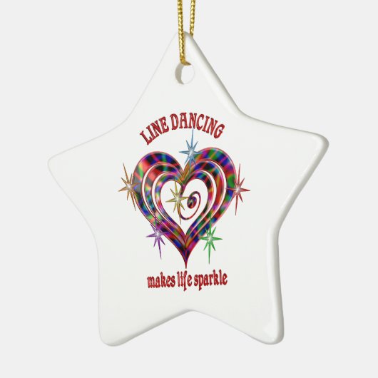 Line Dancing Glitzern Keramik Ornament (Links)
