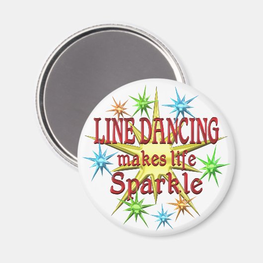 Line Dancing Glitzern Magnet (Vorderseite/Rückseite)