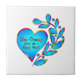Line Dancing Happy Heart Fliese (Vorderseite)