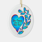 Line Dancing Happy Heart Keramik Ornament (Rechts)