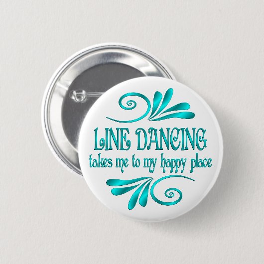 Line Dancing Happy Place Button (Vorne & Hinten)