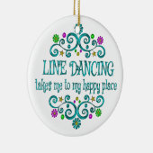 Line Dancing Happy Place Keramik Ornament (Rechts)