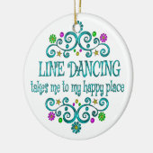 Line Dancing Happy Place Keramik Ornament (Links)
