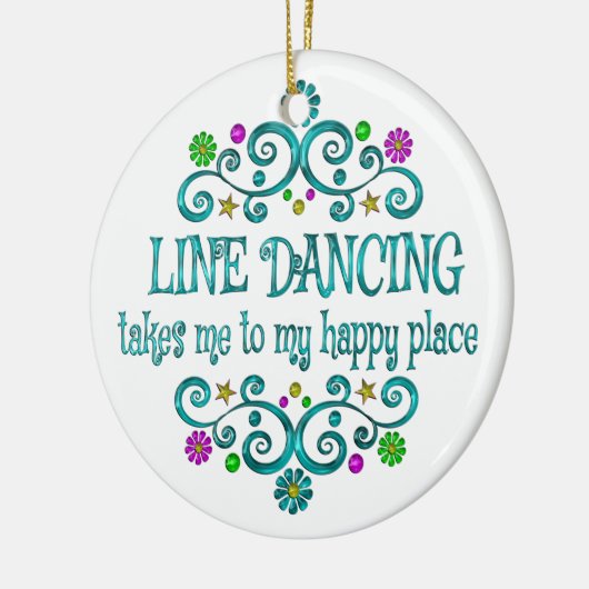 Line Dancing Happy Place Keramik Ornament (Links)