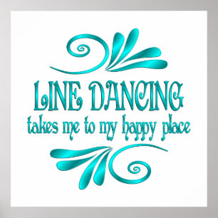Line Dancing Happy Place Poster