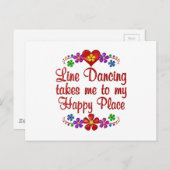 Line Dancing Happy Place Postkarte (Vorne/Hinten)