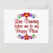 Line Dancing Happy Place Postkarte (Vorderseite)