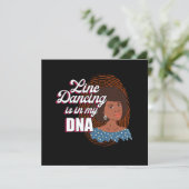 Line Dancing ist mein DNA Line Tanz Country Gesche Einladung (Stehend Vorderseite)