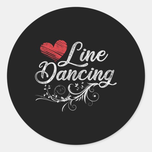 Line Dancing Line Dance Runder Aufkleber (Vorderseite)