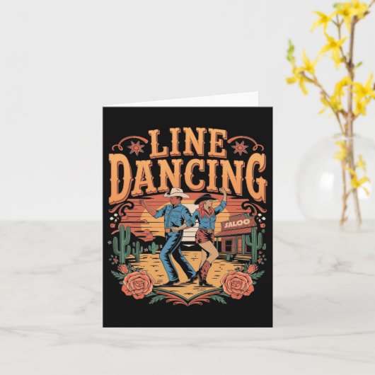 Line Dancing Line Dance Team Karte (Gelbe Blume)