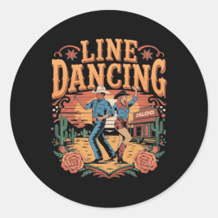 Line Dancing Line Dance Team Runder Aufkleber