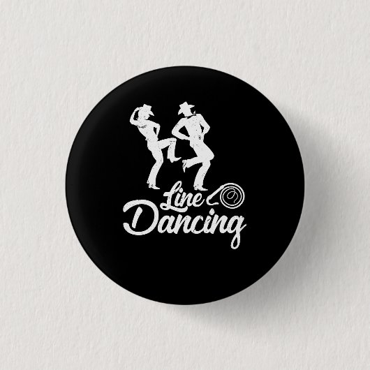 Line Dancing Line Tanz Tanz je Cowboy Button (Vorderseite)