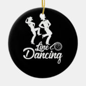 Line Dancing Line Tanz Tanz je Cowboy Keramik Ornament (Vorne)