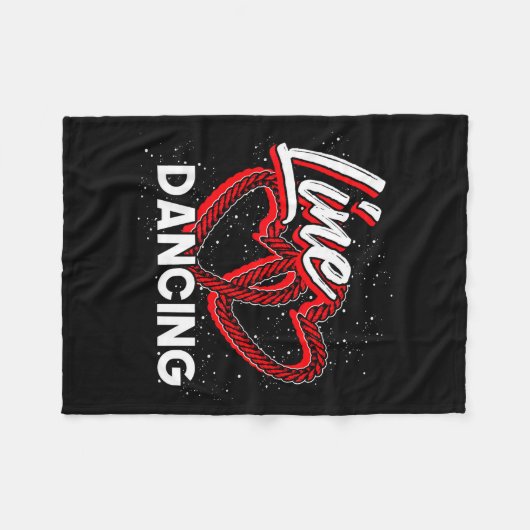 Line Dancing Lover Cowboy Valentines Day Gift Line Fleecedecke (Vorderseite (Horizontal))