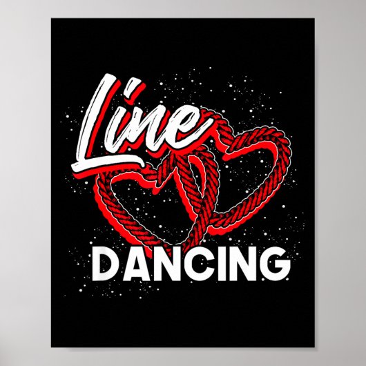 Line Dancing Lover Cowboy Valentines Day Gift Line Poster (Vorne)