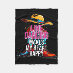 Line Dancing macht mein Herz zu einem glücklichen  Fleecedecke