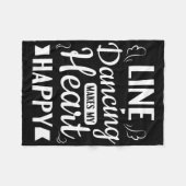 Line Dancing Makes My Heart Fleecedecke (Vorderseite (Horizontal))
