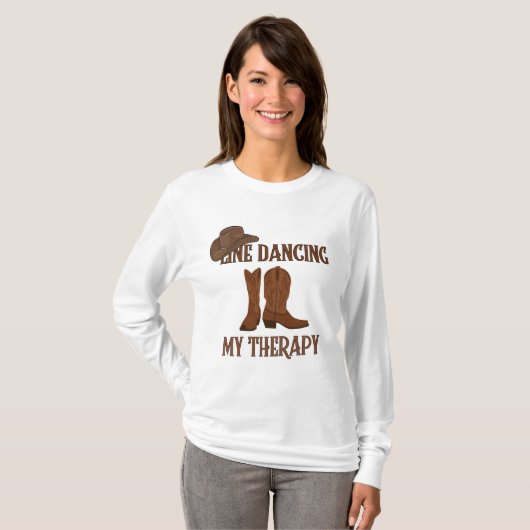 Line Dancing My Therapy T - Shirt (Vorne ganz)
