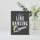 Line Dancing Queen Cowgirl Line Tanz Frau Postkarte (Stehend Vorderseite)
