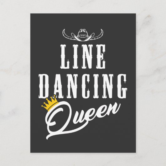 Line Dancing Queen Cowgirl Line Tanz Frau Postkarte (Vorderseite)