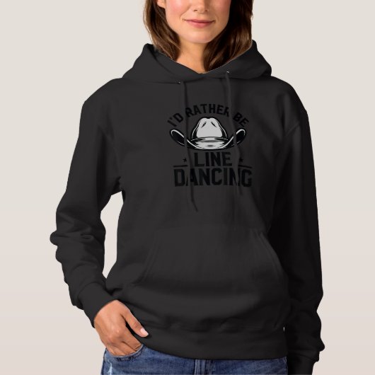 Line Dancing Quote Dancer Puffer Text 2 Hoodie (Vorderseite)