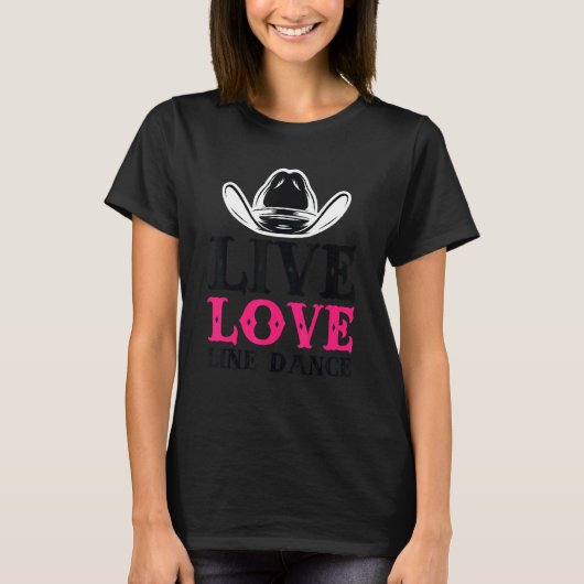 Line Dancing Quote Dancer Puppen Text Design T-Shirt (Vorderseite)